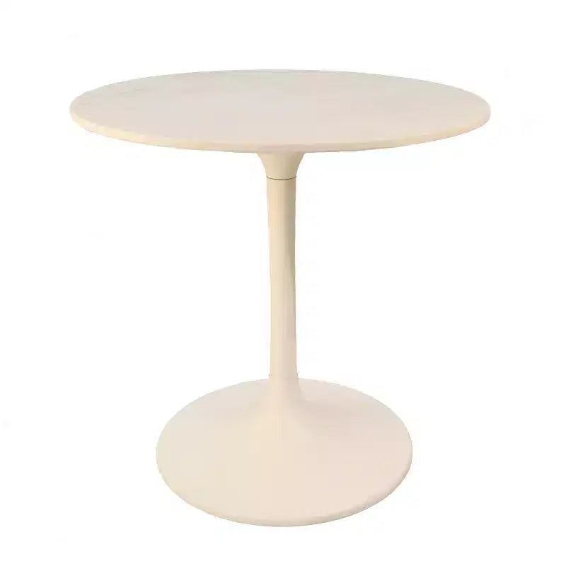 Table à manger ronde de 76 cm avec plateau en marbre, blanc/noir, 2 places