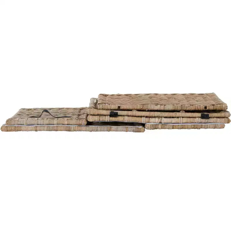 Malle de rangement en osier de 35" avec couvercle