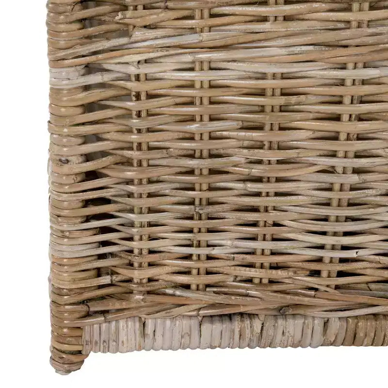 Malle de rangement en osier de 35" avec couvercle