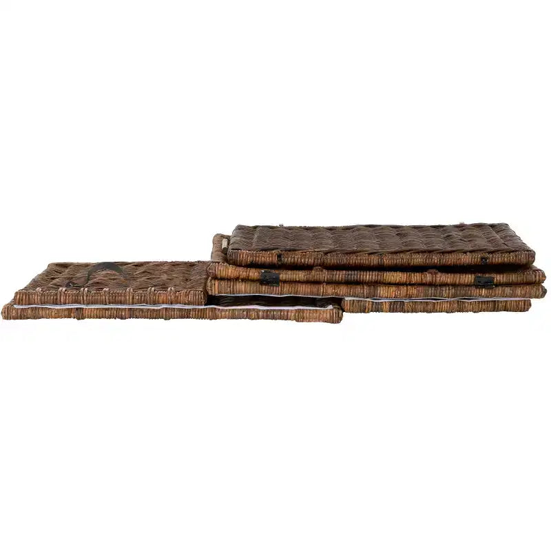 Malle de rangement en osier de 35" avec couvercle