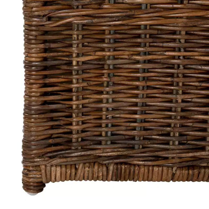 Malle de rangement en osier de 35" avec couvercle