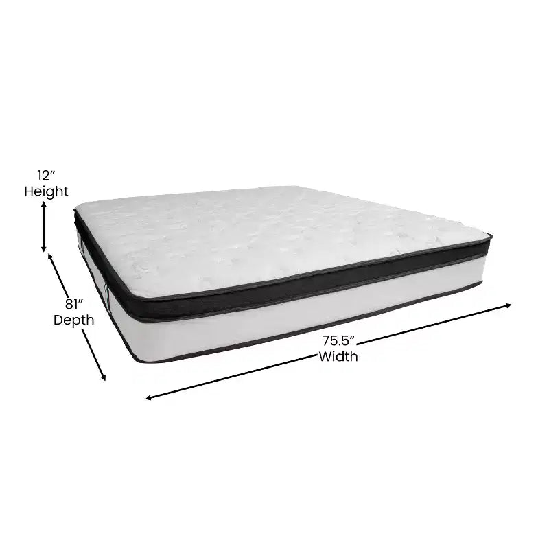Matelas hybride à ressorts ensachés et mousse à mémoire de forme certifiée de 30,5 cm