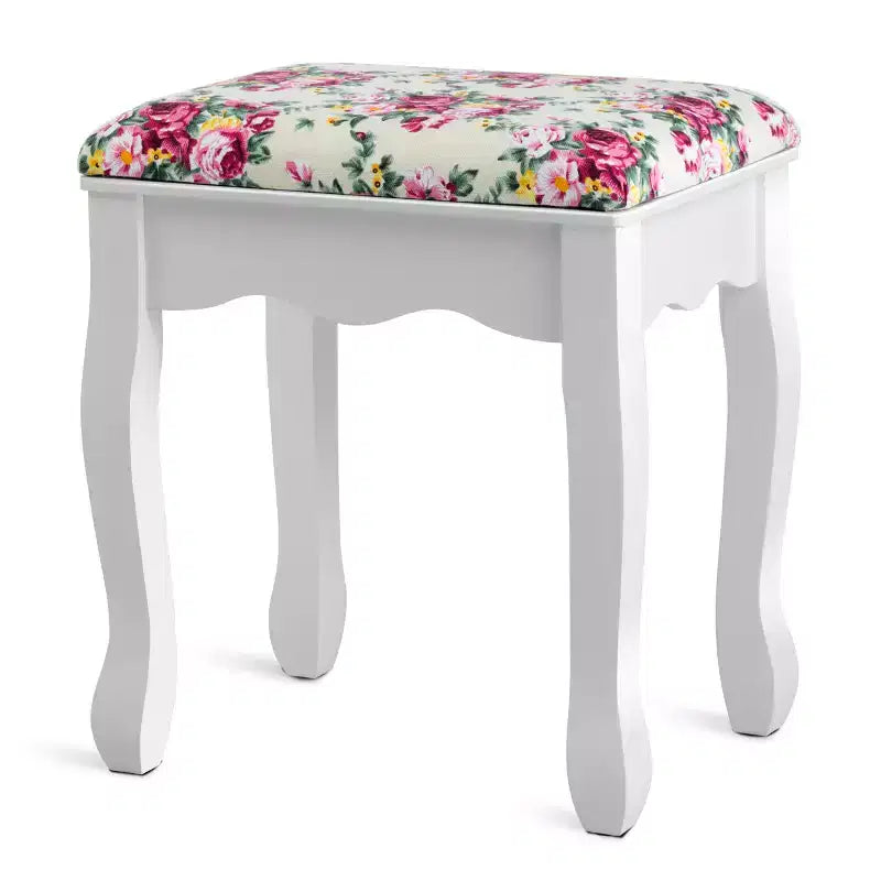 Coiffeuse avec tiroirs, miroir ovale et tabouret rembourré
