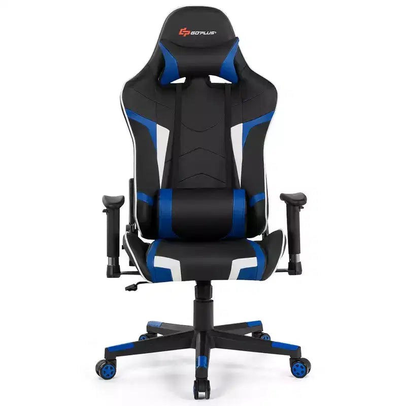 Chaise de bureau de jeu pivotante et inclinable avec massage et support lombaire