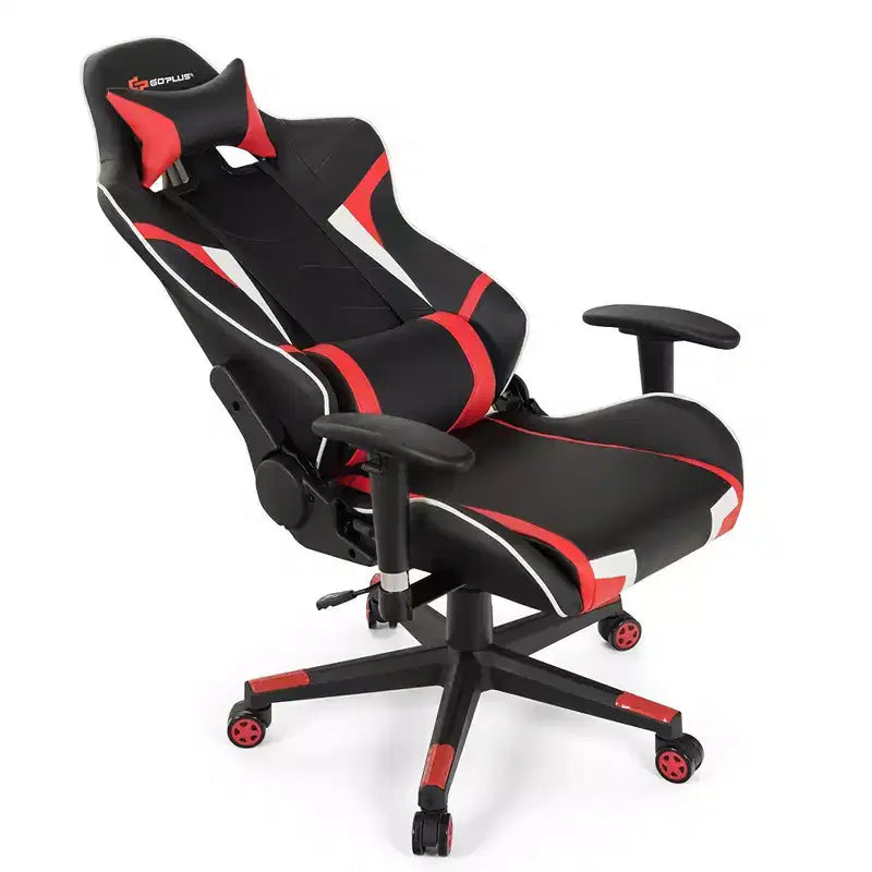 Chaise de bureau de jeu pivotante et inclinable avec massage et support lombaire