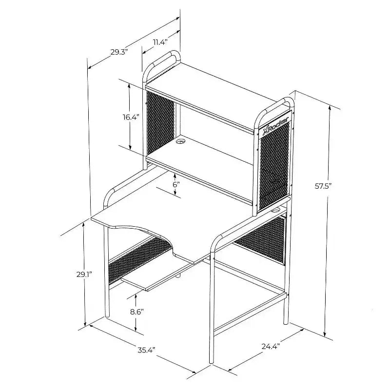 Bureau de jeu en maille avec plateau en bois