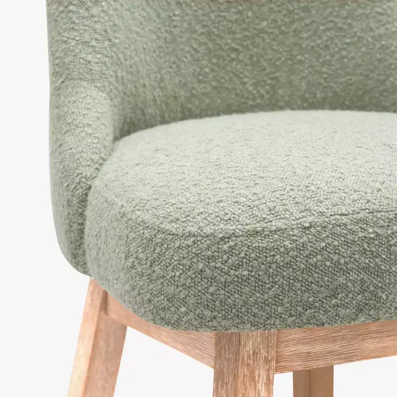 Tabouret de bar pivotant rembourré de 66 cm, hauteur comptoir, sauge du désert