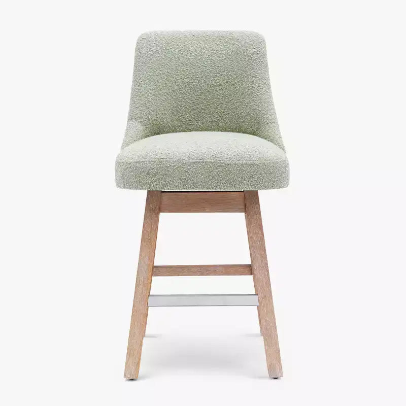 Tabouret de bar pivotant rembourré de 66 cm, hauteur comptoir, sauge du désert