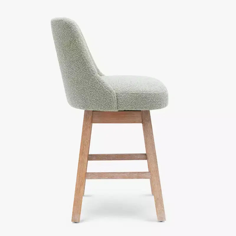 Tabouret de bar pivotant rembourré de 66 cm, hauteur comptoir, sauge du désert