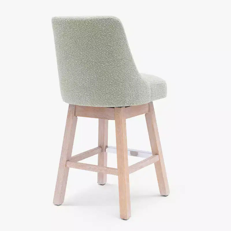 Tabouret de bar pivotant rembourré de 66 cm, hauteur comptoir, sauge du désert