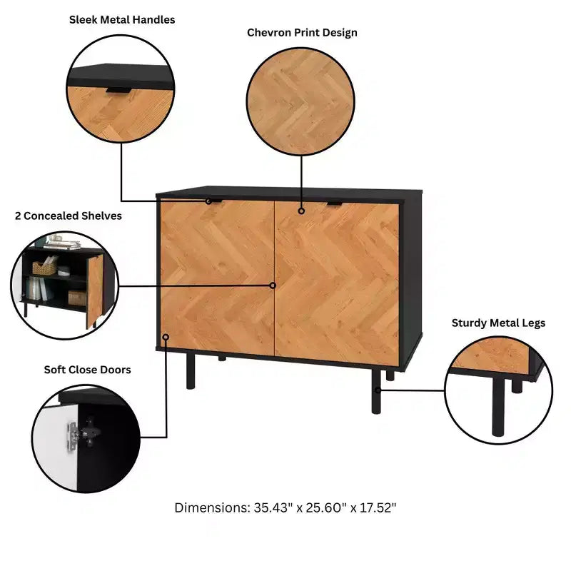Meuble d'appoint 2 étagères moderne du milieu du siècle